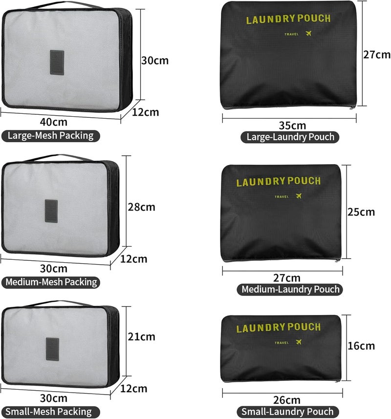 ترافل مجموعة شنط صغيرة لتنظيم شنط السفر وشنط الظهر والملابس والأحذية مع أكياس غسيل ، 6 قطع - Image 5