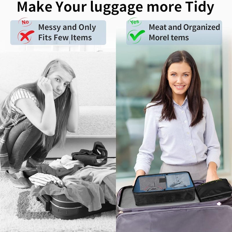 ترافل مجموعة شنط صغيرة لتنظيم شنط السفر وشنط الظهر والملابس والأحذية مع أكياس غسيل ، 6 قطع - Image 3