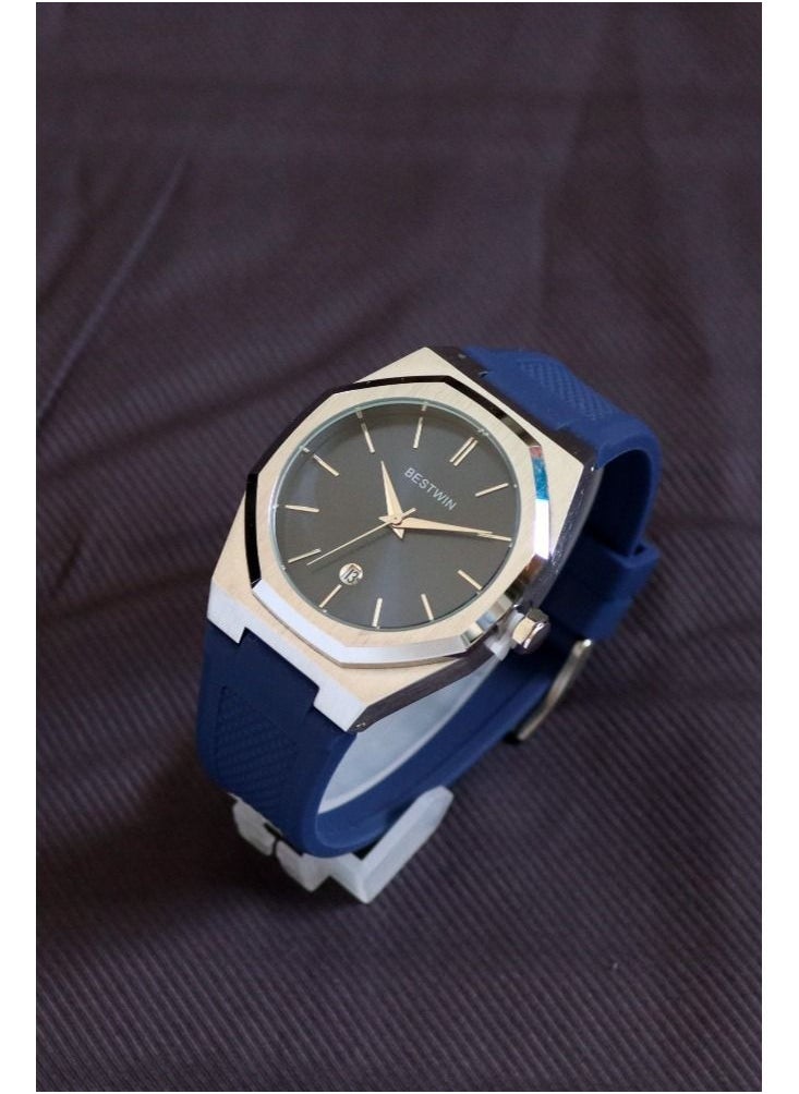 Bestwin Similar to D1 MILANO rubber in silver and blue  - Image 1