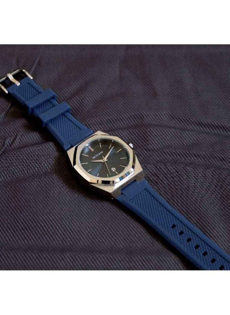 Bestwin Similar to D1 MILANO rubber in silver and blue  - Image 5