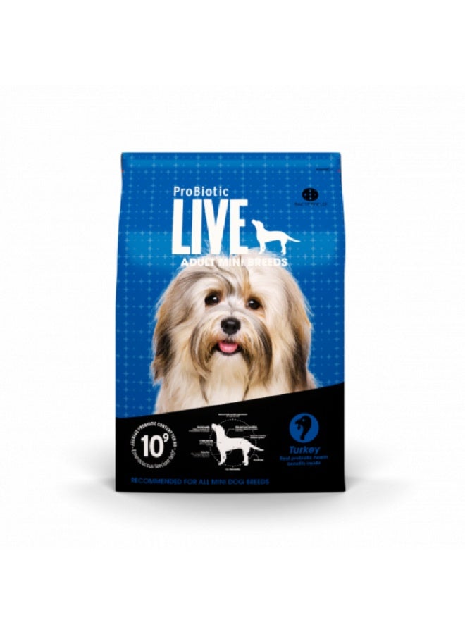 ProBiotic Live Adult Mini Breeds with Turkey Dry Dog Food - 8 Kg