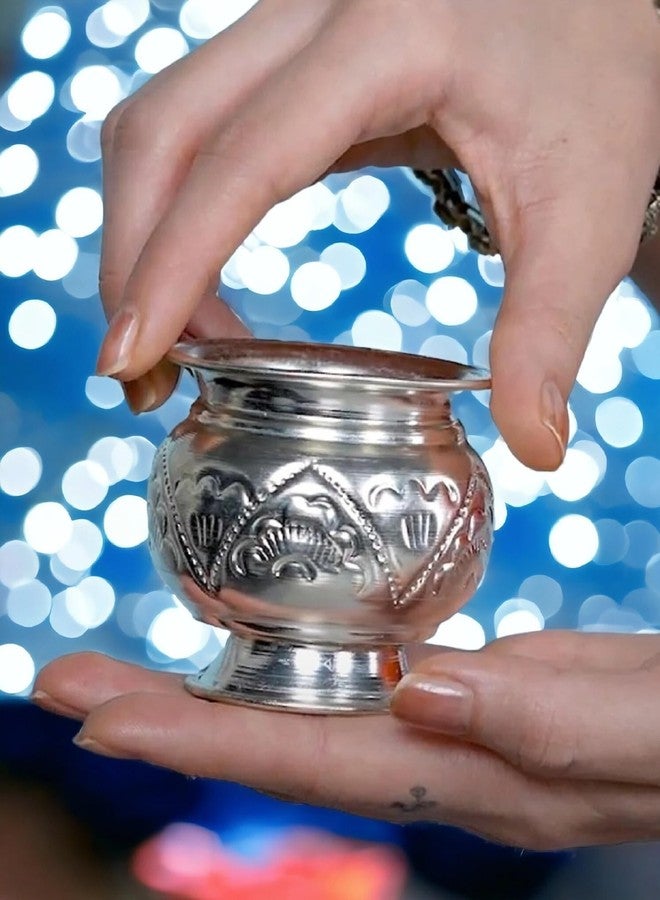 Sigaram German Silver 2.5 Inch Kum Kum Bharani Holder Cup for Home Pooja Decor K2514 Silver Plated - Image 3