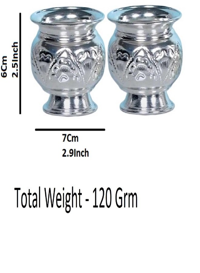Sigaram German Silver 2.5 Inch Kum Kum Bharani Holder Cup for Home Pooja Decor K2514 Silver Plated - Image 5