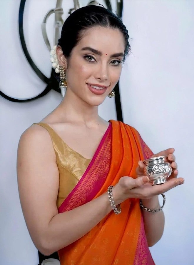 Sigaram German Silver 2.5 Inch Kum Kum Bharani Holder Cup for Home Pooja Decor K2514 Silver Plated - Image 4