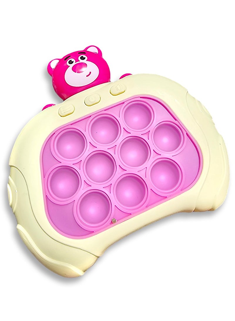 Generic - Quick Push Pop game, with acute  pink bear theme for kids and adults, boys and girls , a fun handheld game for home and garden , birthday gifts that is easy to move around so your child can spend hours of entertainment, a bubble pushing game to relieve stress and nervousness. - Image 1