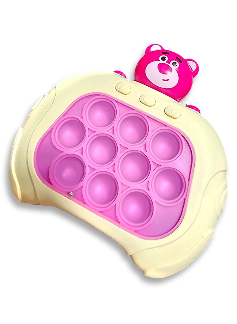 Generic - Quick Push Pop game, with acute  pink bear theme for kids and adults, boys and girls , a fun handheld game for home and garden , birthday gifts that is easy to move around so your child can spend hours of entertainment, a bubble pushing game to relieve stress and nervousness. - Image 1