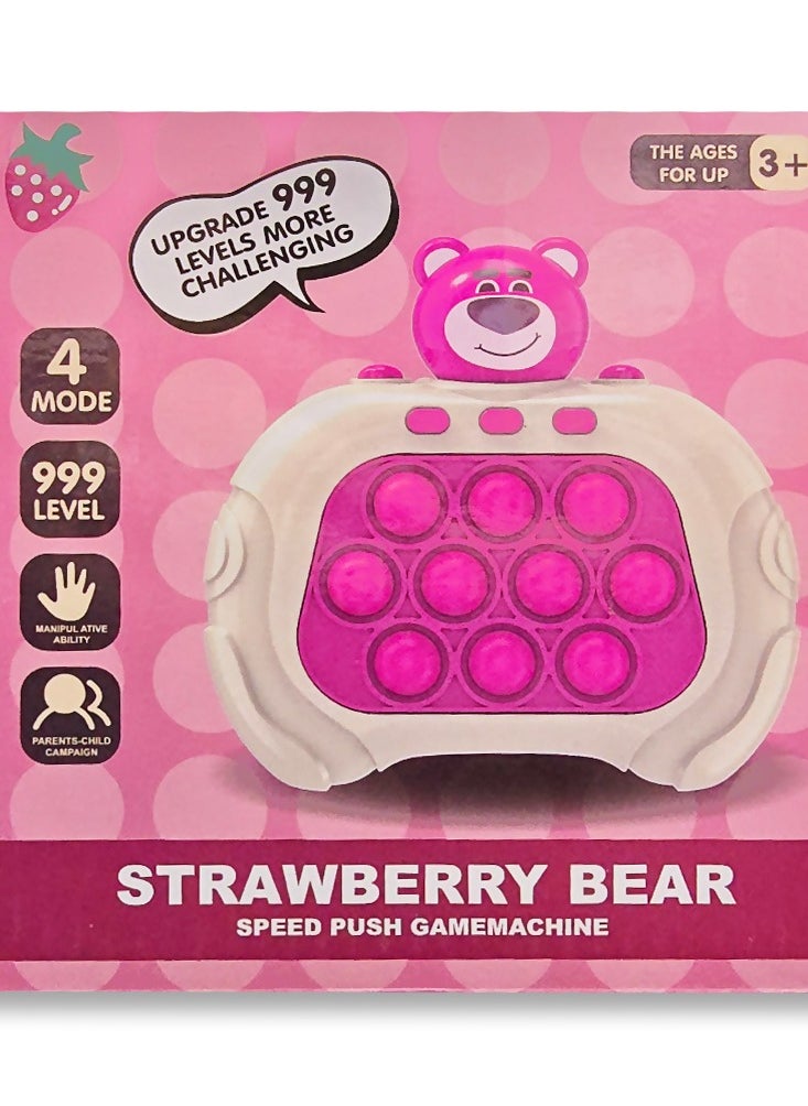 Generic - Quick Push Pop game, with acute  pink bear theme for kids and adults, boys and girls , a fun handheld game for home and garden , birthday gifts that is easy to move around so your child can spend hours of entertainment, a bubble pushing game to relieve stress and nervousness. - Image 1