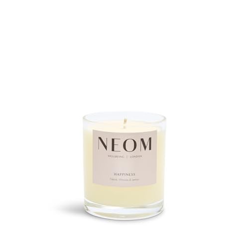 NEOM- Happiness 1 Wick Candle | Neroli, Mimosa & Lemon | Essential Oil Aromatherapy Candle - Image 2