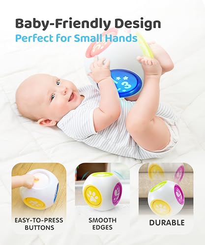 BEST LEARNING Learning Cube 10 Nursery Rhymes 15 Animal Sounds ABC 123 Colors Light Up Musical Sensory Toy First Birthday Gift for Baby Boys Girls 612 Months Toddlers 13 - Image 5