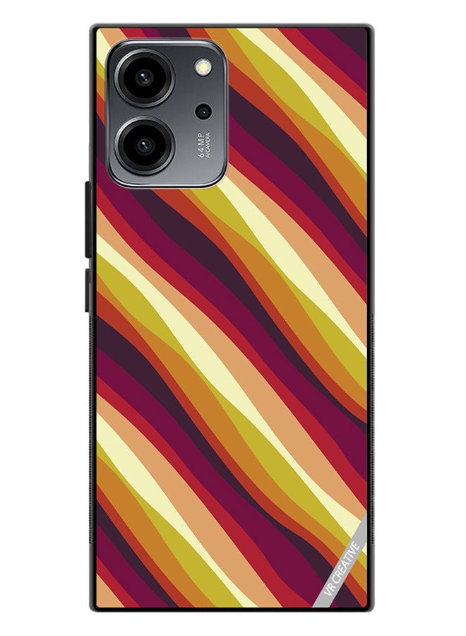 VR CREATIVE Protective Case Cover For Honor 80 SE Colorful With Curved Lines Pattern2 Design Multicolour - Image 1