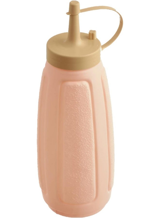 زجاجات كاتشب ومسطردة فارغة مصنوعة من البلاستيك - قابلة لاعادة الملئ - سهلة الاستخدام مناسبة للمطبخ ولوازم المطعم وشاحنات تقديم الطعام، قطعتان -  أبيض و وردي - Image 3