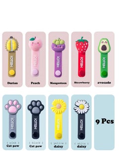 Y&D 9 Pack Reusable Cable Ties, Cute Cartoon Animal Headphone Wire Fruit Shape Cord Winder, USB Manager Keeper Wrap Ties Straps  - Image 1