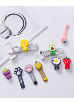 Y&D 9 Pack Reusable Cable Ties, Cute Cartoon Animal Headphone Wire Fruit Shape Cord Winder, USB Manager Keeper Wrap Ties Straps  - Image 5