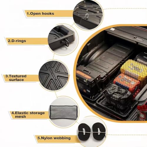KOKSHELY Truck Bed Slide Out Cargo Tray, 56" L x 42.9" W Size Slide-Out Truck Bed Organizer Tray for 5’+Long Beds, Sliding Truck Organizers and Storage Tray with Open Hooks & Elastic Cargo Net - Image 5