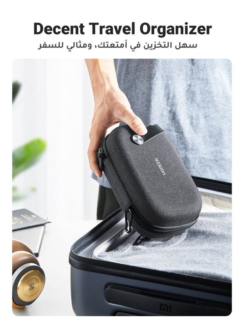 يو جرين Electronic Organizer, Travel Organizer for Electronics Accessories Water-resistant Shockproof External Hard Drive Case Small Travel Case for Cables, Chargers, SD Cards, Hard Disk, Flash Drives - Image 5