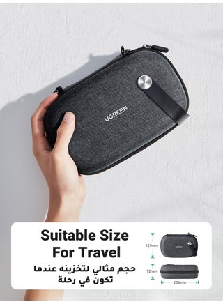 Electronic Organizer, Travel Organizer for Electronics Accessories Water-resistant Shockproof External Hard Drive Case Small Travel Case for Cables, Chargers, SD Cards, Hard Disk, Flash Drives black - view 2