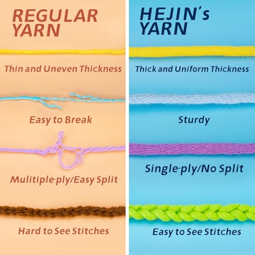 HEJIN 60g White Yarn for Crocheting and Knitting;66m (72yds) Cotton Yarn for Beginners with Easy-to-See Stitches;Worsted-Weight Medium #4;Cotton-Nylon Blend Yarn for Beginners Crochet Kit Making - Image 4