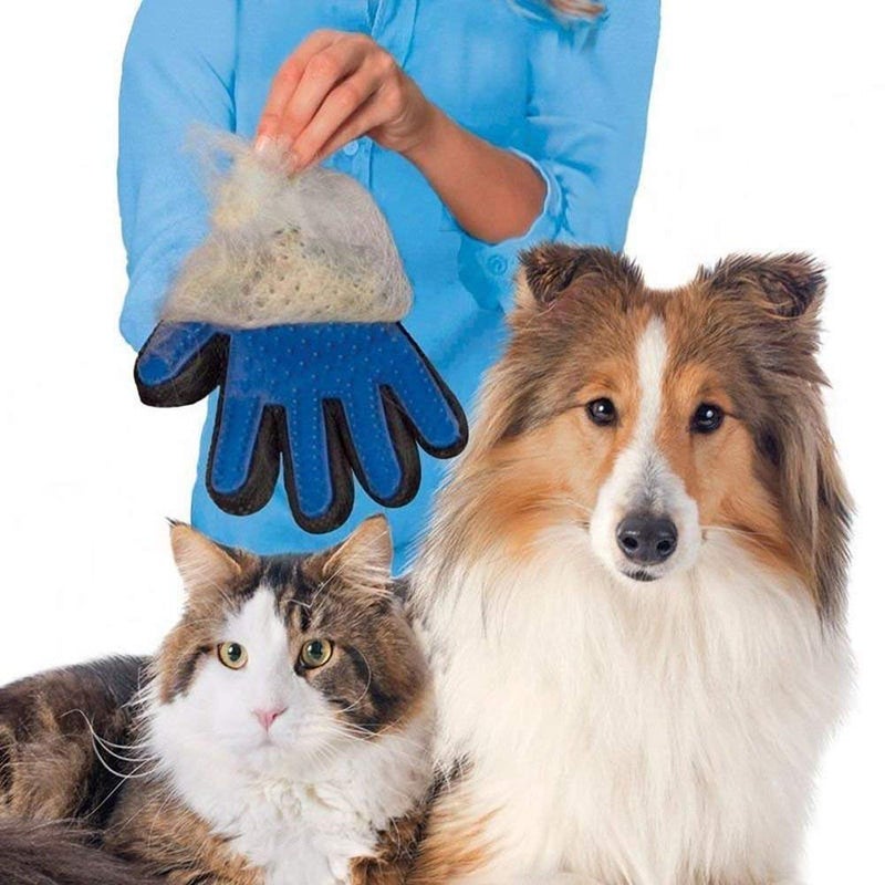 Smitex Animal Massage Hair Removal Dog Grooming True Touch Shedding Brush Gloves - Image 4