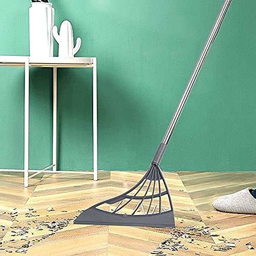 RRJ Multifunction 2in1 Sweeper Mop Glass Wiper Magic Broom Bathroom Cleaner Standard Size The Floor and Remove Dirt and Hair Remover for Living Room Kitchen Bathroom Multicolor