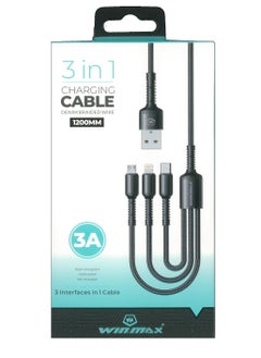 Winmax 3 in 1 Charging Cable - Denim Braided Wire  - Image 3