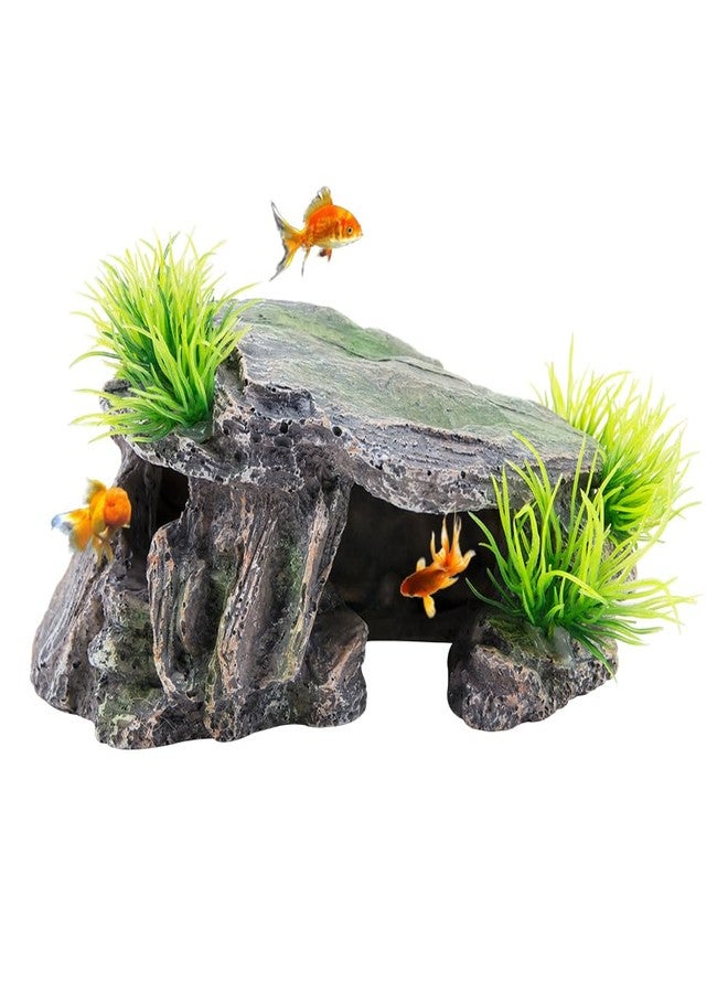 KOOBOOK 1Pcs Creative Resin Rock Cave for Aquarium Decor Amphibians Spiders Frogs Funny Hiding Spot in Fish Tank Reptile Simulation Rock Cave Terrarium Turtle Hideout - Image 1