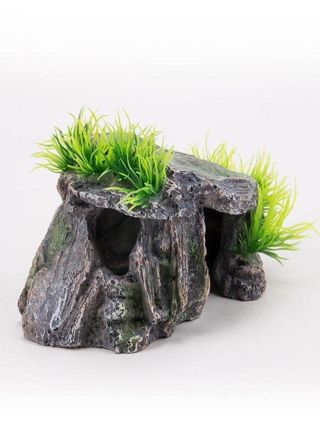 KOOBOOK 1Pcs Creative Resin Rock Cave for Aquarium Decor Amphibians Spiders Frogs Funny Hiding Spot in Fish Tank Reptile Simulation Rock Cave Terrarium Turtle Hideout - Image 5