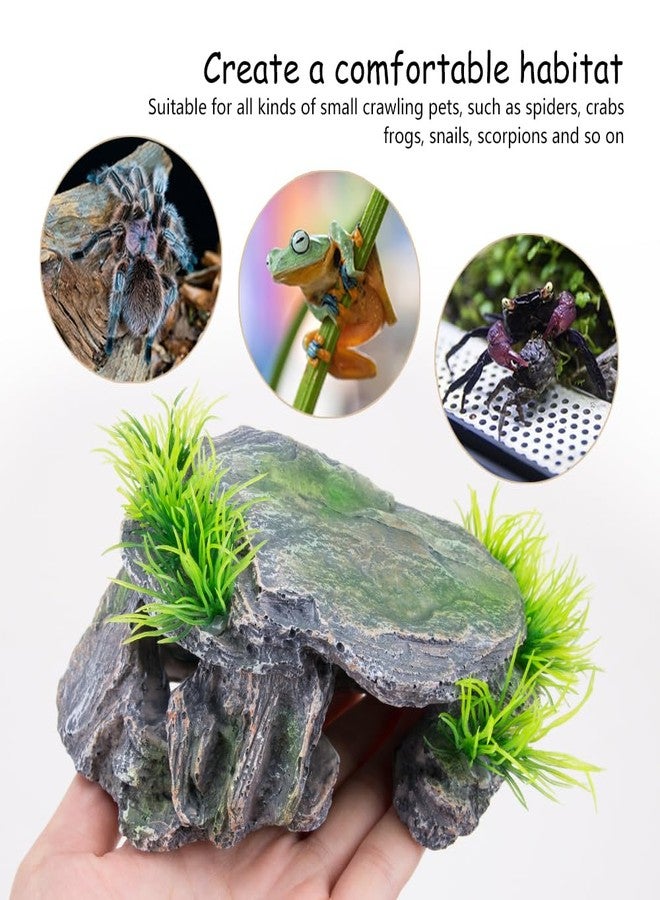 KOOBOOK 1Pcs Creative Resin Rock Cave for Aquarium Decor Amphibians Spiders Frogs Funny Hiding Spot in Fish Tank Reptile Simulation Rock Cave Terrarium Turtle Hideout - Image 2