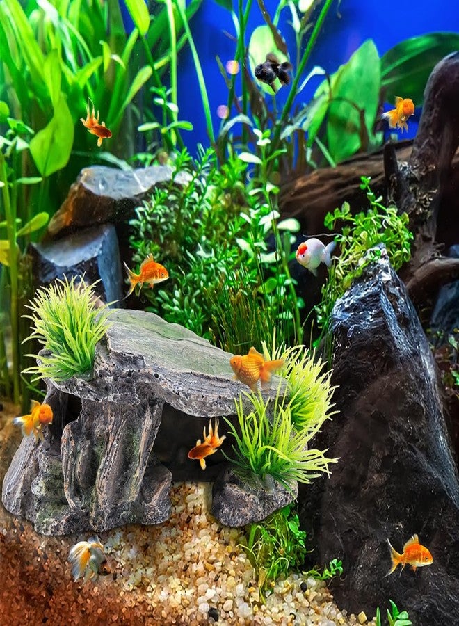 KOOBOOK 1Pcs Creative Resin Rock Cave for Aquarium Decor Amphibians Spiders Frogs Funny Hiding Spot in Fish Tank Reptile Simulation Rock Cave Terrarium Turtle Hideout - Image 4
