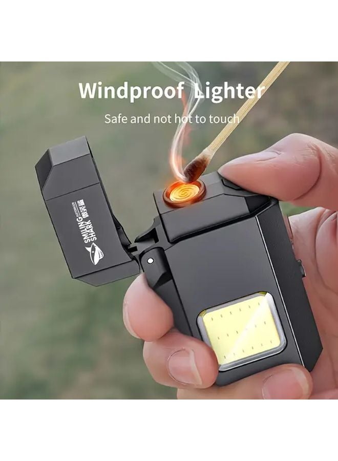 TIP 137 Black Rechargeable Flashlight Lighter Windproof Power Bank Camping Emergency Outdoor - Image 4