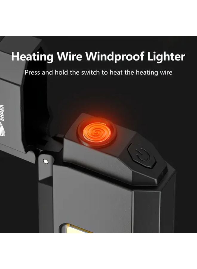 TIP 137 Black Rechargeable Flashlight Lighter Windproof Power Bank Camping Emergency Outdoor - Image 5