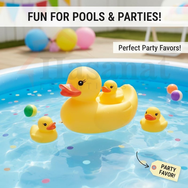 HASANAT ESSENTIALS مجموعة ألعاب حمام عائلة البط المطاطي من حسنات إيسينشالز - Image 5