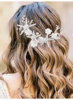 Starfish Bride Wedding Hair Vine Silver Flower Bridal Hair Piece Pearl Hair Accessories Hair Jewelry For Women And Girls (13.8 Inches) - pzsku/Z8ABC218BD7EEE6EC13A1Z/45/_/1683268459/0eaea53b-941d-4482-bc7b-97618096ccdc