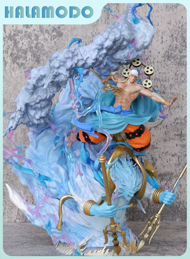 HALAMODO One Piece 37cm Enel Thor Battle Action Figure - Giant Anime Model with Lightning Effect, Desk Centerpiece and Awesome Birthday Gift  - Image 2