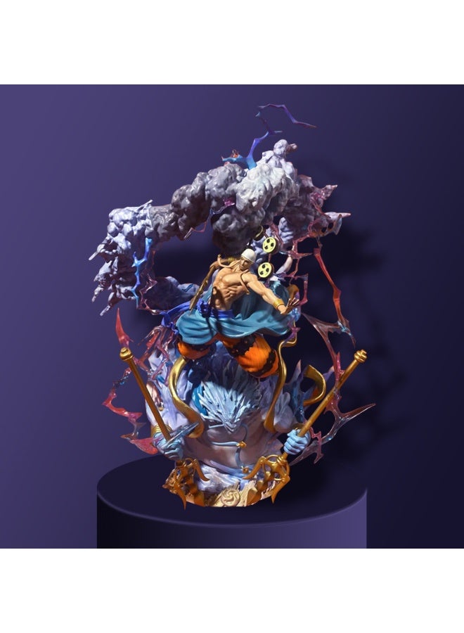 HALAMODO One Piece 37cm Enel Thor Battle Action Figure - Giant Anime Model with Lightning Effect, Desk Centerpiece and Awesome Birthday Gift - Image 2