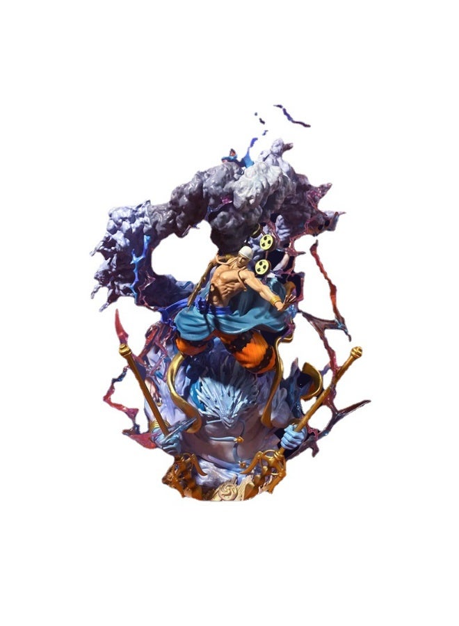 HALAMODO One Piece 37cm Enel Thor Battle Action Figure - Giant Anime Model with Lightning Effect, Desk Centerpiece and Awesome Birthday Gift - Image 1