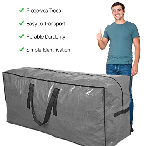 ProPik Artificial Tree Storage Bag | Fits Up to 7 ft. Tall Disassembled Tree | 45" x 15" x 20" Holiday Tree Storage Case | Perfect Xmas Storage Container with Sleek Zipper and Handles (Gray) - Image 5