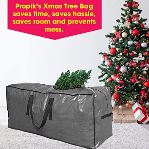 ProPik Artificial Tree Storage Bag | Fits Up to 7 ft. Tall Disassembled Tree | 45" x 15" x 20" Holiday Tree Storage Case | Perfect Xmas Storage Container with Sleek Zipper and Handles (Gray) - Image 4