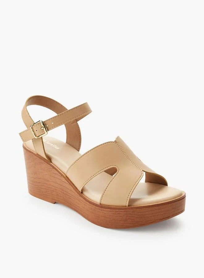 شور ستيب Women Light Weight Ankle Strap Wedge Heel Sandals