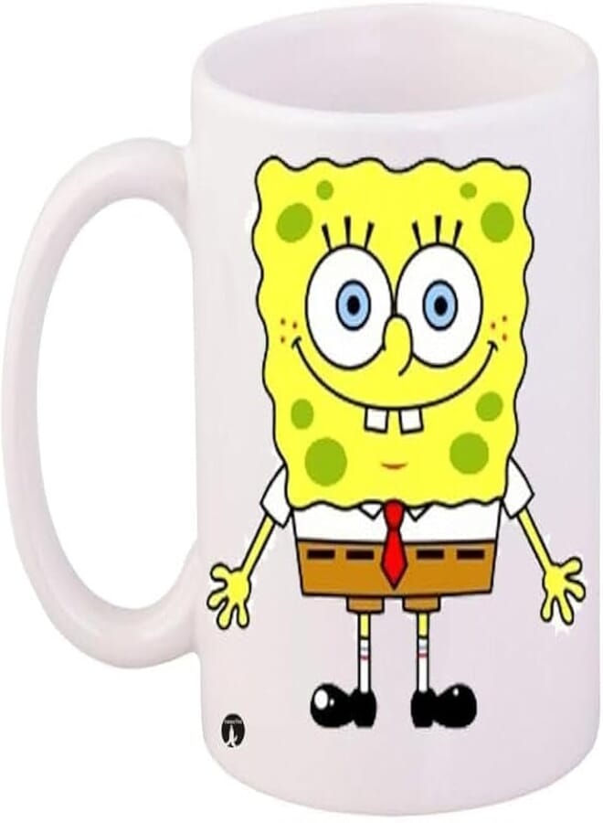 RYN Spongebob Printed Coffee Mug White/Yellow/Brown 11Ounce - RYNmg12681