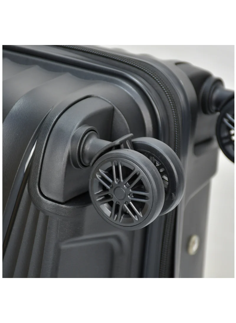 SENATOR Hard Case Medium Checked Luggage Trolley For Unisex Polypropylene Lightweight 4 Double Wheeled Suitcase With Built In TSA Type Lock Travel Bag KH1005 Black