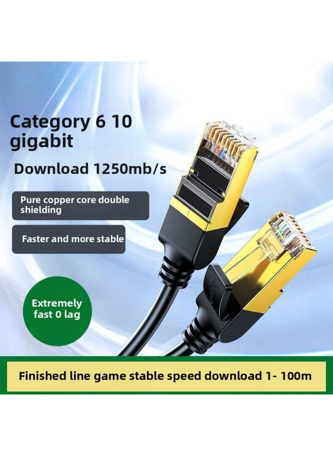 Generic Super Six Types Of High-speed Network Cable With Crystal Head Router Cable Universal Broadband Home A Batch-Color:Ten-gigabit Shielded Metal Head-Line Length:10m 【copper】as Fast As Lightning  - Image 3