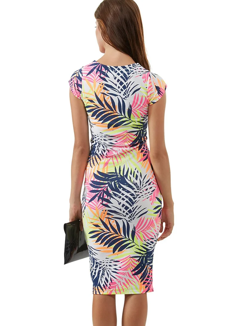 Ginger Palm Tree Print Dress
