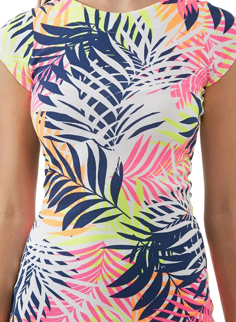 Ginger Palm Tree Print Dress