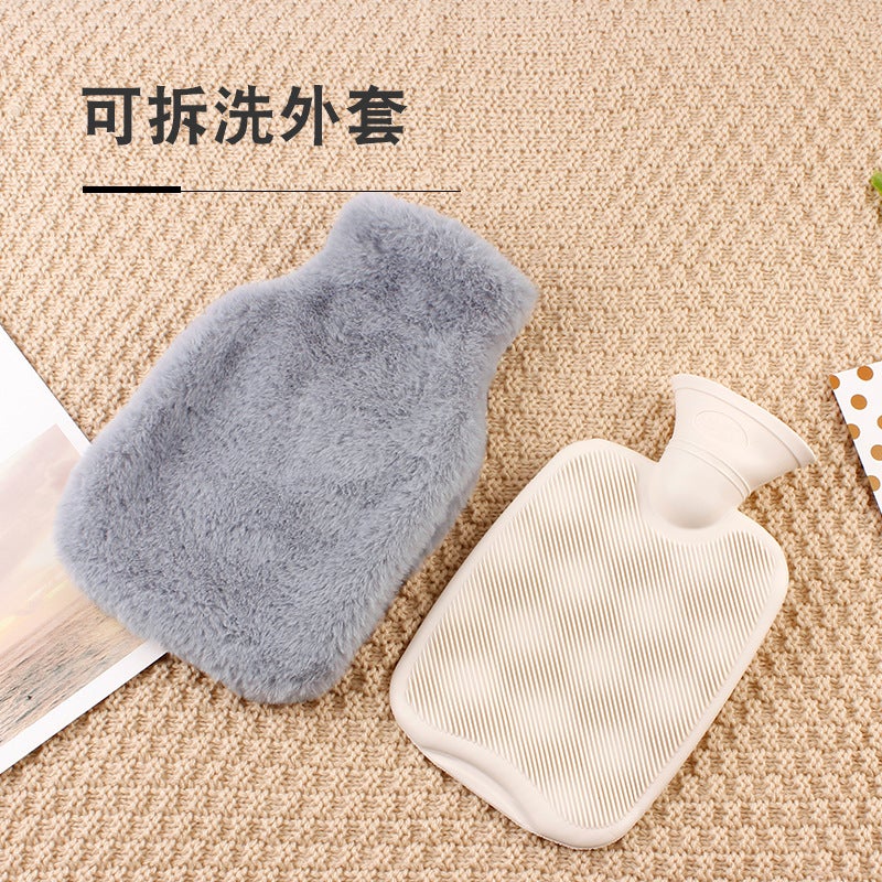 Spot Double-Hand Plush Cloth Cover Water-Filled Water Bag Pvc Water-Filled Warm Handbag Water-Filled Warm Handbag Warm Hand - Image 3