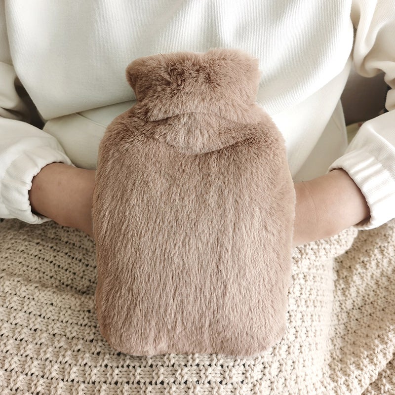 Spot Double-Hand Plush Cloth Cover Water-Filled Water Bag Pvc Water-Filled Warm Handbag Water-Filled Warm Handbag Warm Hand - Image 1