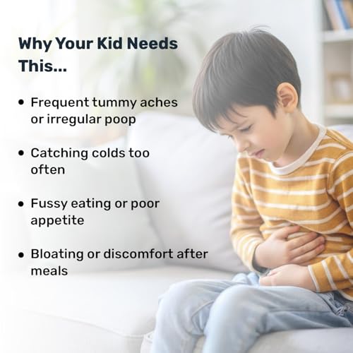 Miduty Probiotics+ for Kids - Prebiotic, Probiotic & Postbiotic - 6 Billion CFU, Sunfiber & Sodium Butyrate - Supports Gut Health, Immunity & Digestion - Unflavored - 30 Sachets - Image 4