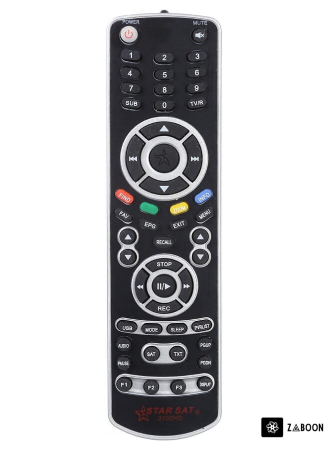 Zaboon TV Receiver Remote Control Black