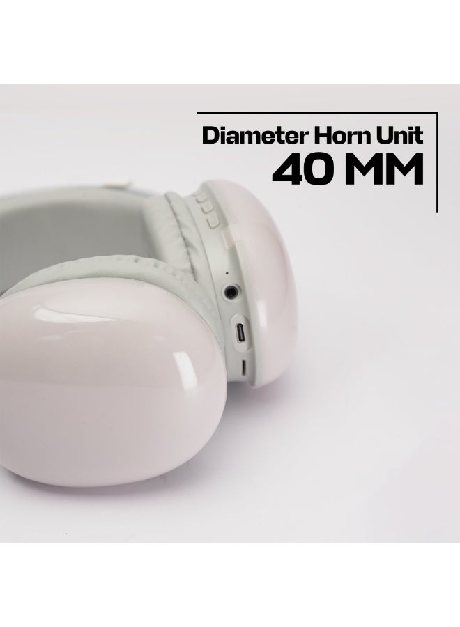 سماعات الألعاب اللاسلكية Power Lap PG580 Disco Pulse مزودة بإضاءة RGB LED، وتقنية بلوتوث 5.3، وخاصية إلغاء الضوضاء النشطة (ANC)، ومحركات صوتية 40 مم، وميكروفون مدمج، وشحن من النوع C، ودعم بطاقات الذاكرة TF، وسماعة رأس تغطي الأذن. - Image 2
