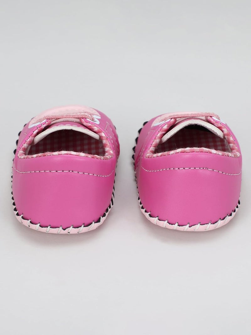 PureSole Baby Soft Sole Moccasins - Pink Leather Crib Shoes with Lace-Up Design for Girls, Newborn to Toddler (6–12 Months) - Image 4