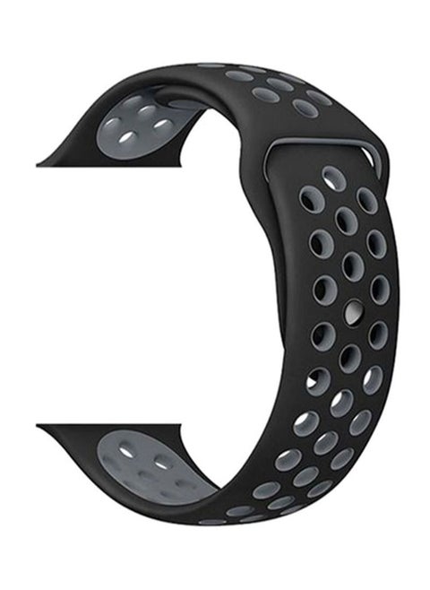 Silicone Sport Wrist Band For Apple Watch 44 mm Black/Grey